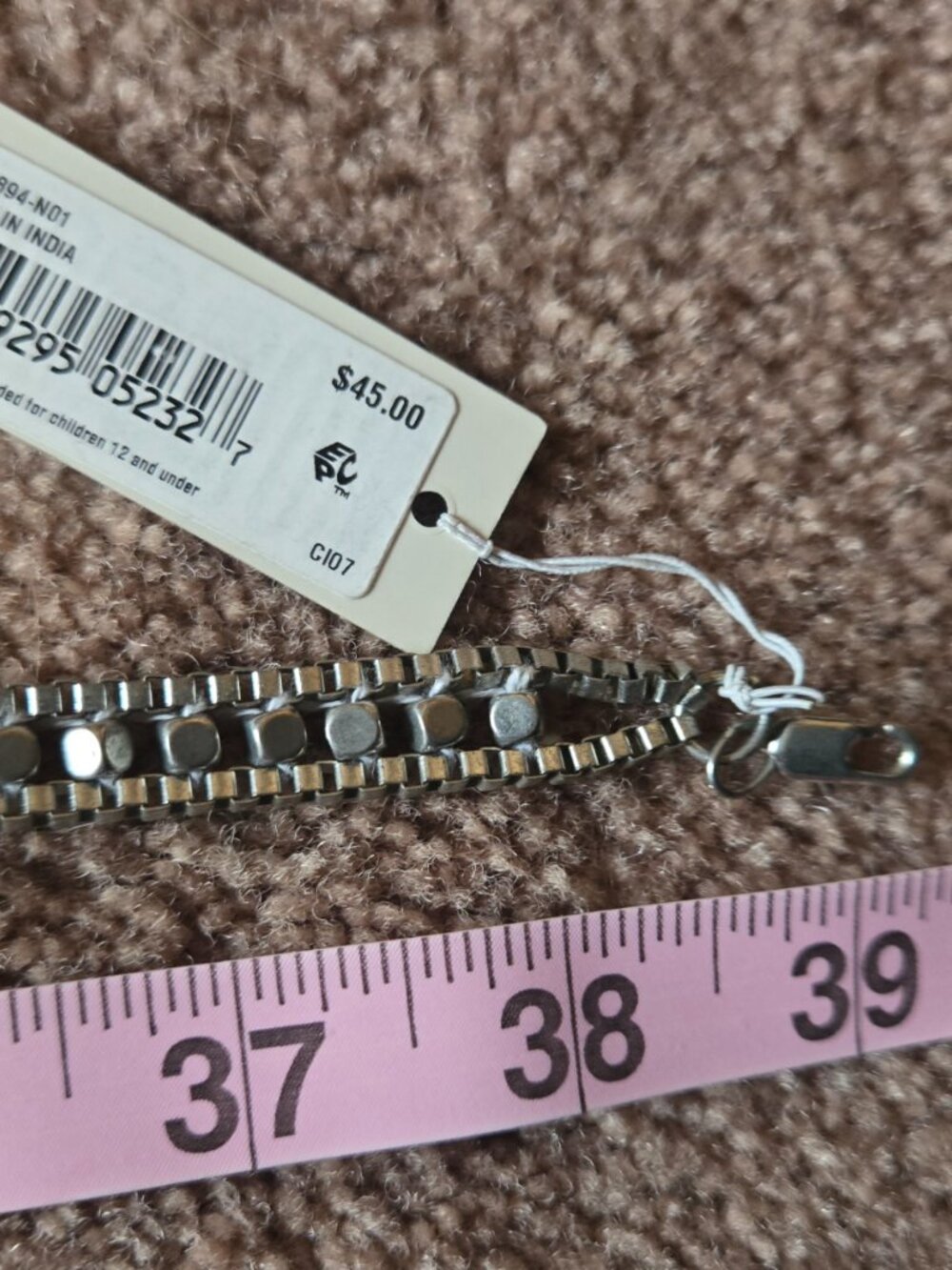 Kenneth Cole Silver-Tone Long Chain Necklace NWT 39.5" MSRP $45 - Picture 7 of 8